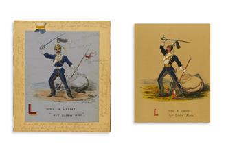SURGEON MAJOR F.E. SCANLAN. A to Z, Being Twenty-six Notes on a Soldiers trumpet.  [ALPHABET BOOK / CARICATURE / MILITARY].